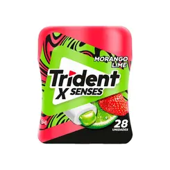 CHICLETE TRIDENT X SENSES MORANGO LIME 54G