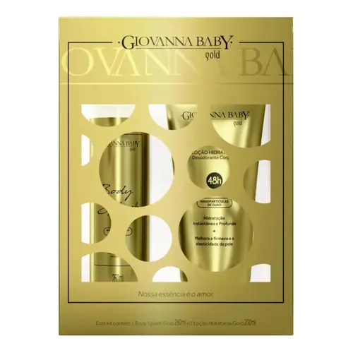 KIT GIOVANNA BABY BODY SPLASH + HIDRATANTE GOLD 200ML
