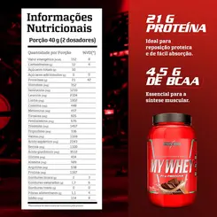 MY WHEY INTEGRALMEDICA 21G DE PROTEINA EM PÓ SABOR CHOCOLATE 900G