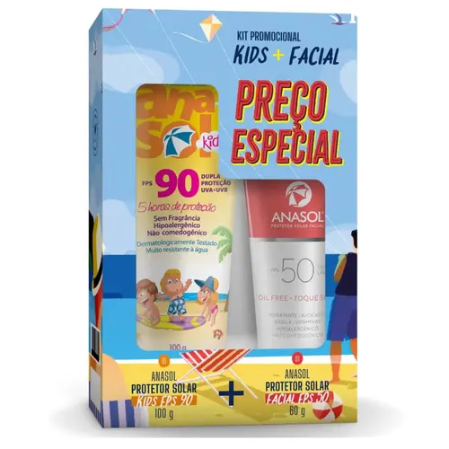 KIT ANASOL PROTETOR SOLAR KIDS 100G FPS90+FACIAL FPS50