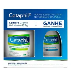 KIT CETAPHIL CREME HIDRATANTE CORPORAL 453G + LOÇÃO DE LIMPEZA FACIAL 120ML