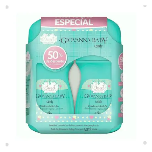 KIT DESODORANTE ROLL ON GIOVANNA BABY 50ML CANDY COM 2UN