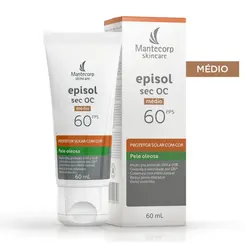 MANTECORP EPISOL PROTETOR SOLAR FACIAL SEC OC FPS60 COM COR MEDIA 60ML