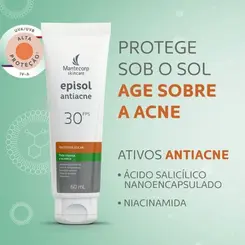 MANTECORP EPISOL PROTETOR SOLAR FACIAL ANTIACNE FPS30 60ML