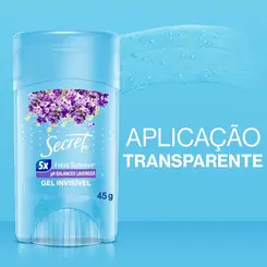 DESODORANTE SECRET STICK EM GEL INVISIBLE LAVENDER - LAVANDA 45G