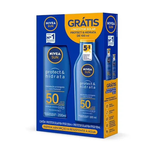 KIT NIVEA SUN PROTECT E HIDRATA PROTETOR SOLAR FPS50 200ML + 100ML