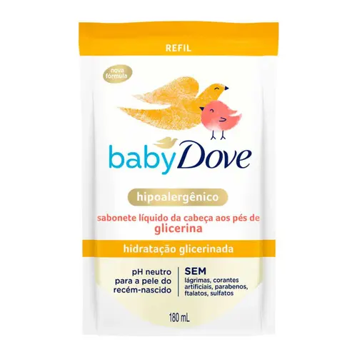 SABONETE LIQUIDO DOVE BABY REFIL HIDRATAÇÃO GLICERINADA 180ML