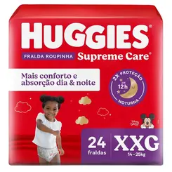 FRALDA HUGGIES SUPREME CARE ROUPINHA P C/24