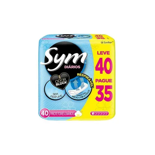 ABSORVENTE SYM PROTETOR DIARIO 40UN S/ PERFUME