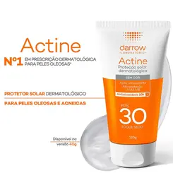 PROTETOS SOLAR FACIAL LOÇÃO ANTIOLIOSIDADE PFS 30 ACTINE PELE OLEOSA 120G