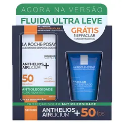 KIT LA ROCHE-POSAY PROTETOR SOLAR FACIAL ANTHELIOS AIRLICIUM FPS 80 40G + GEL DE LIMPEZA EFFCLAR CONCENTRADO 50G