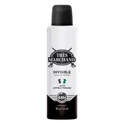 DESODORANTE AEROSSOL TRES MARCHAND INVISIBLE MASCULINO 150ML