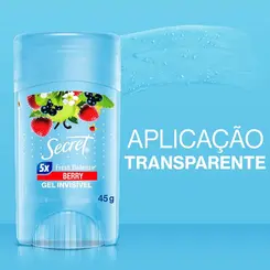 DESODORANTE SECRET STICK EM GEL INVISIBLE BERRY - FRUTAS VERMELHAS 45G