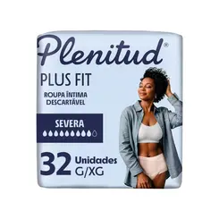 ROUPA ÍNTIMA DESCARTÁVEL PLENITUD PLUS FIT G/XG 32 UNIDADES - ABSORÇÃO INTENSA