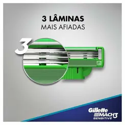 KIT GILLETTE MACH 3 SENSITIVE 1 APARELHO DE BARBEAR + 3 CARGA +TOALHA