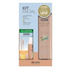 KIT ISDIN PROTETOR SOLAR FACIAL FPS50 50ML + ÁGUA MICELAR 400ML
