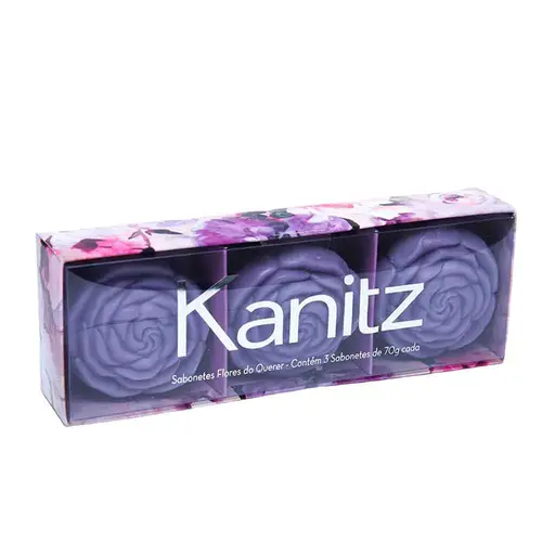KIT SABONETE KANITZ FLORES DO QUERER 3 UNIDADES COR LILÁS 70G
