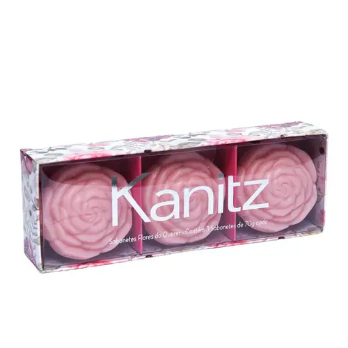 KIT TRÊS SABONETE KANITZ FLORES DO QUERER ROSA 70G