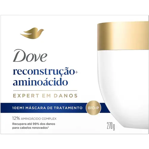 MASCARA DE TRATAMENTO DOVE 10 EM 1 RECONSTRUÇÃO + AMINOÁCIDOS 270G