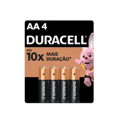 PILHA DURACELL ALCALINA AA C/ 4UNID