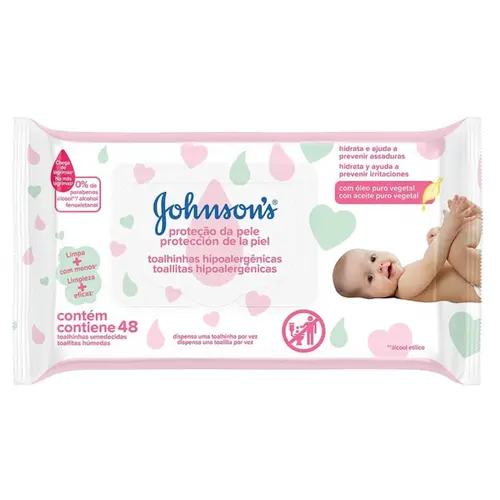 LENÇO UMEDECIDO JOHNSON´S BABY EXTRA CUIDADO 48 UNIDADES