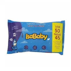 LENÇO UMEDECIDO ISABABY HORA DE NINAR 50 UNIDADES