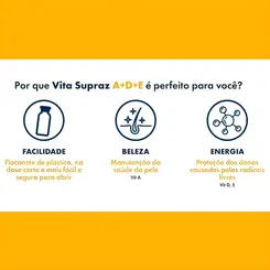 SUPLEMENTO VITA SUPRAZ A + D + E COM 1 FLACONETE DE 3 ML