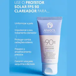 PROTETOR SOLAR FACIAL ANASOL CLAREADOR FPS90 60G