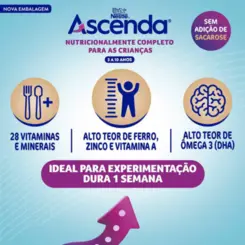 Fórmula Infantil Ascenda Nestlé Baunilha 3 a 10 anos 364g