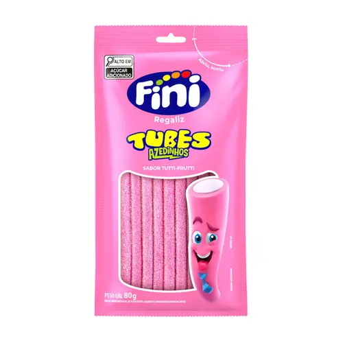 BALA FINI TUBES TUTTI FRUTTI AZEDINHOS 80G