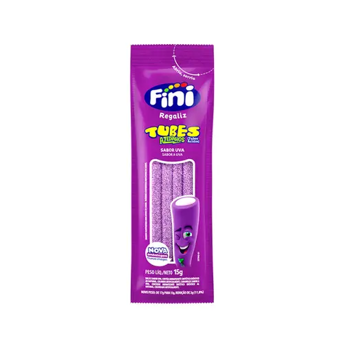 BALAS FINI TUBES UVA AZEDINHOS 15G