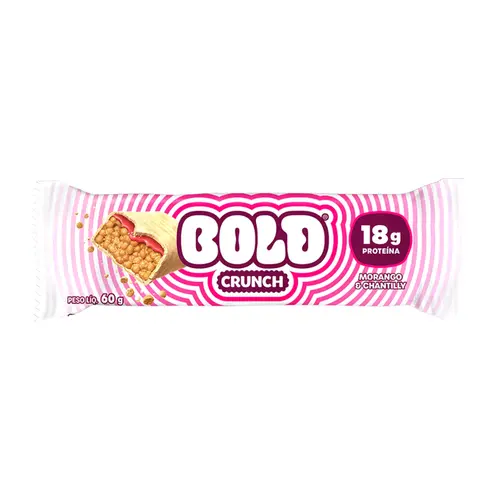 BARRA DE PROTEINA BOLD CRUNCH MORANGO E CHANTILLY 50G