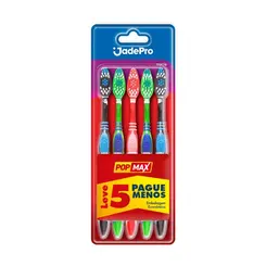 ESCOVA DE DENTE JADEPRO POPMAX BLACK MACIA 5UN