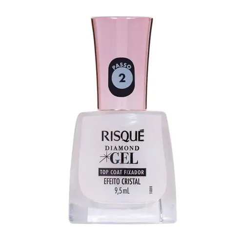 ESMALTE RISQUE DIAMOND GEL TOP COAT FIXADOR - EFEITO CRISTAL 9,5ML