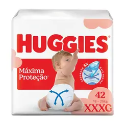 FRALDA HUGGIES MAXIMA PROTEÇÃO XXXG 42 UNIDADES