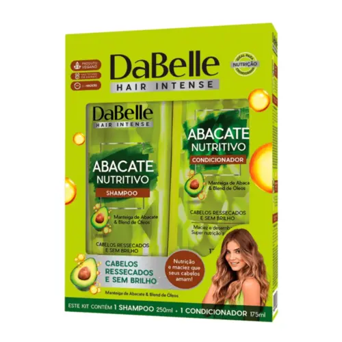 KIT DABELLE HAIR ABACATE NUTRITIVO SHAMPOO 250ML+CONDICIONADOR 175ML