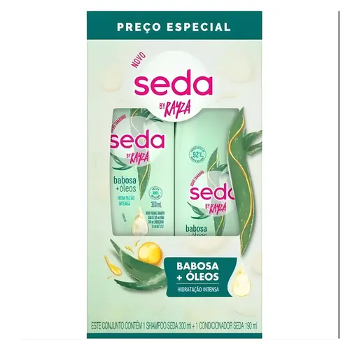 KIT SEDA SHAMPOO 300ML + CONDICIONADOR 190ML BABOSA + ÓLEOS