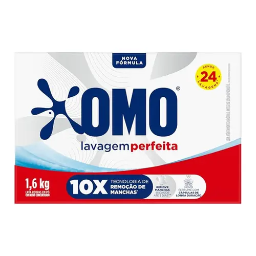LAVA ROUPA OMO SABÃO EM PO LAVAGEM PERFEITA 1.6KG
