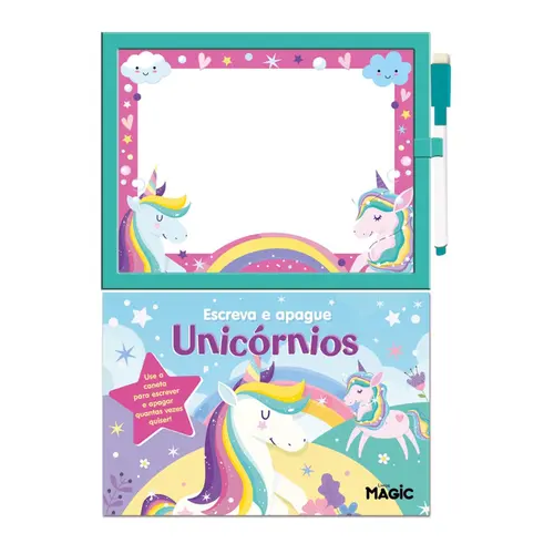 LIVRO UNICORNIOS ESCREVA E APAGUE