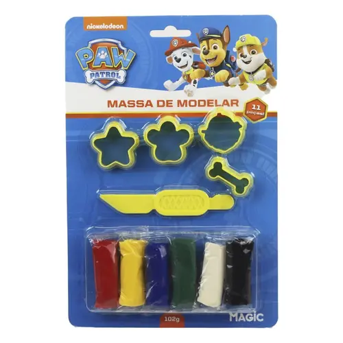 MASSA DE MODELAR 11 PECAS PATRULHA CANINA AZUL