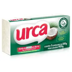 SABÃO BARRA URCA COCO 180G CONTÉM 5 UNIDADES