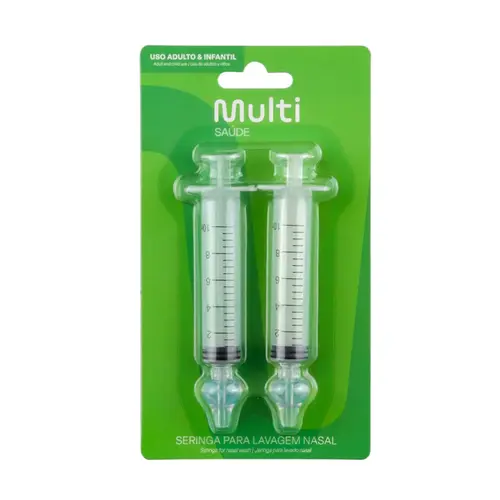 SERINGA PARA LAVAGEM NASAL MULTILASER COM 2 UNIDADES 10ML HC398