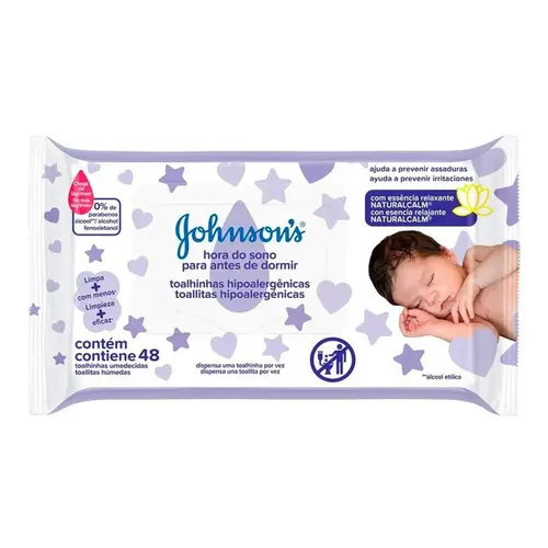 LENÇO UMEDECIDO JOHNSON'S BABY HORA DO SONO 48 UNIDADES
