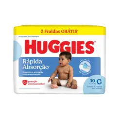 FRALDA HUGGIES RÁPIDA ABSORÇÃO G 30 UNIDADES