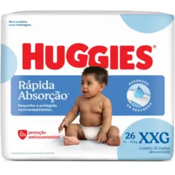 FRALDA HUGGIES RÁPIDA ABSORÇÃO XXG 26 UNIDADES