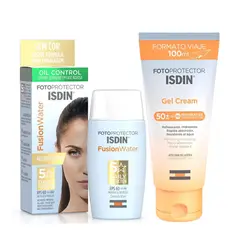 KIT ISDIN PROTETOR SOLAR FACIAL FUSION FP60 50ML + PROTETOR SOLAR CORPORAL GEL CREAM FP50 100ML