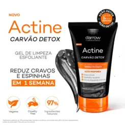 GEL DE LIMPEZA ESFOLIANTE DARROW ACTINE CARVAO DETOX 100G