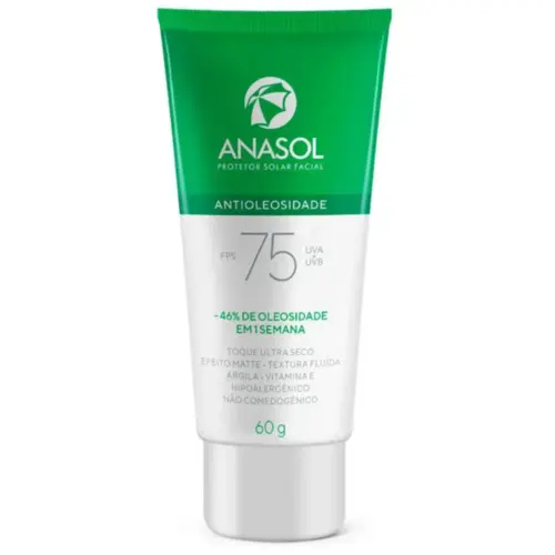ANASOL PROTETOR SOLAR FACIAL ANTIOLEOSIDADE FPS75 COM 60G