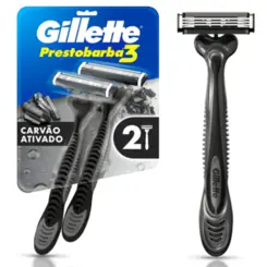 APARELHO DE BARBEAR DESCARTÁVEL GILLETTE PRESTOBARBA 3 CARBONO COM 2 UN