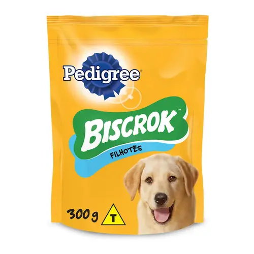 BISCOITO BISCROK PEDIGREE FILHOTES SABOR LEITE 300G